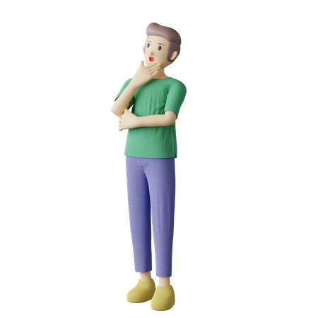 Casual person confused pose 3D Illustration