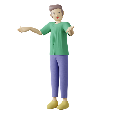 Casual person don't know pose  3D Illustration