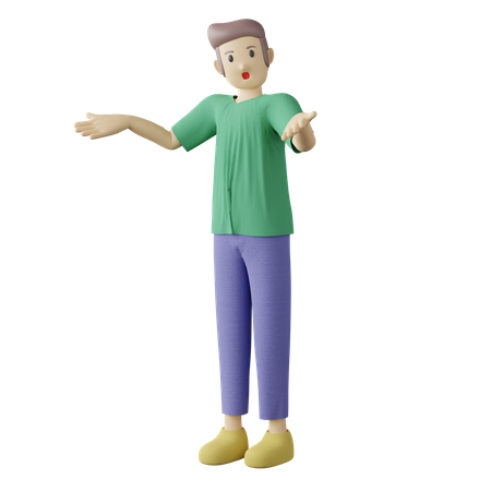 Casual person don't know pose 3D Illustration