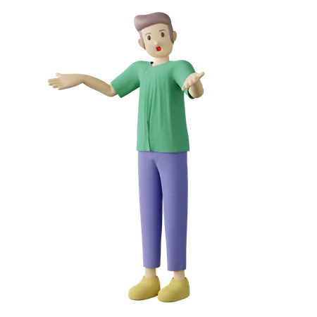 Casual person don't know pose 3D Illustration
