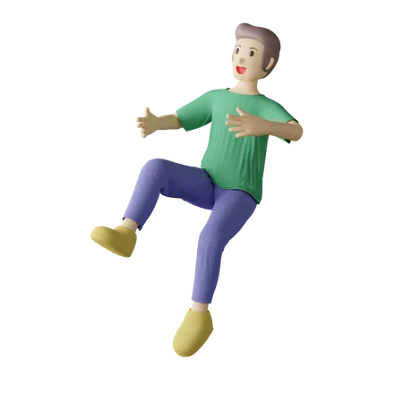 Casual person floating pose  3D Illustration