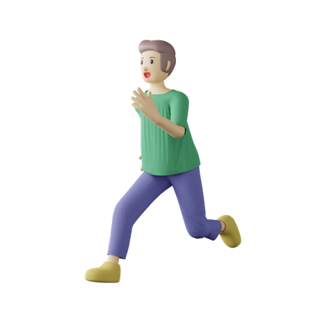 Casual person running pose 3D Illustration