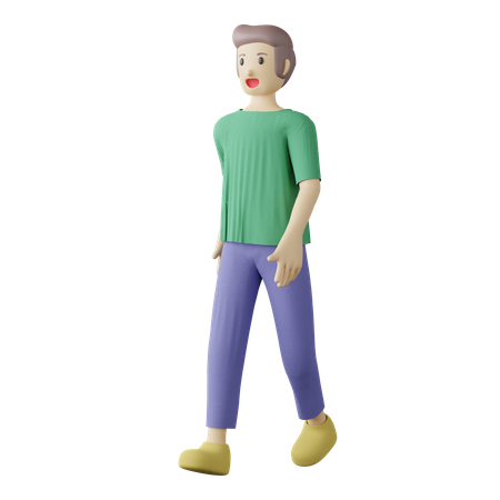 Casual person walking pose  3D Illustration