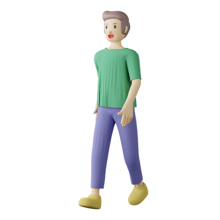Casual person walking pose 3D Illustration