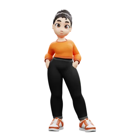 Casual Stand Pose  3D Illustration