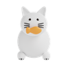 white cat 3d logo