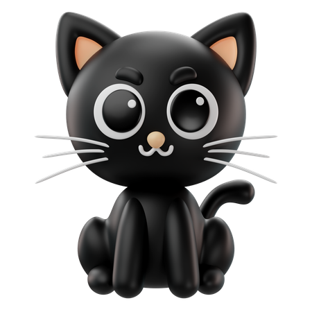 Cat Black  3D Icon