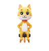 Cat Character Sitting