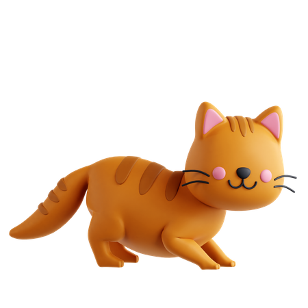 Cat Crouching  3D Icon