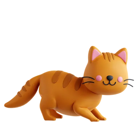 Cat Crouching  3D Icon