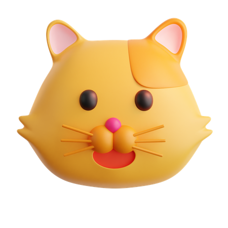 고양이 얼굴 이모티콘  3D Icon