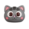 3d cat face emoji