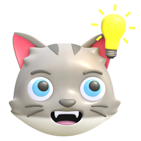 Cat get an idea  3D Icon