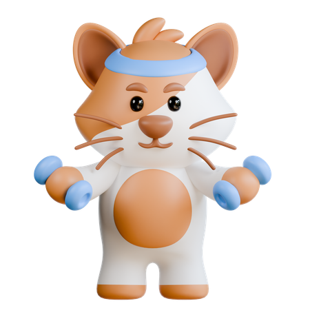 Cat Gym  3D Illustration