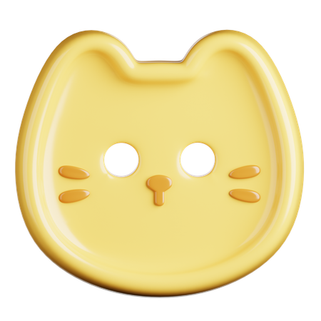 Cat Head Button  3D Icon