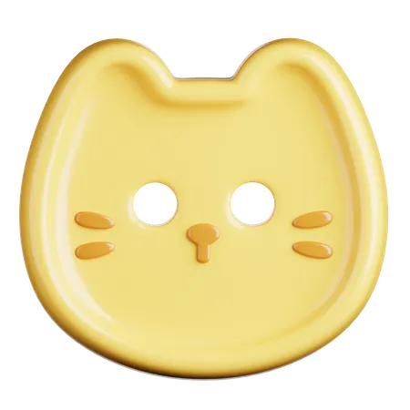Cat Head Button  3D Icon