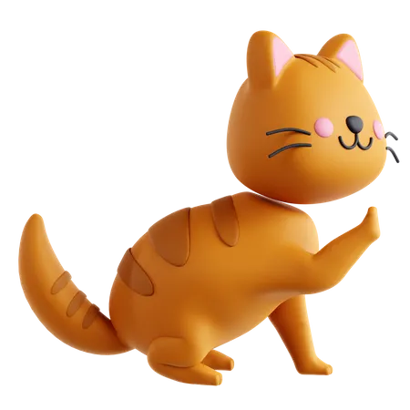 Cat High five  3D Icon