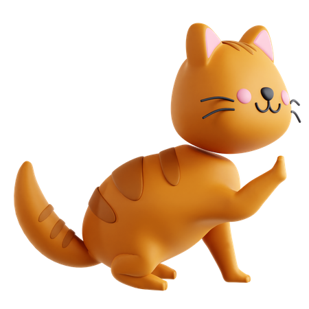 Cat High five  3D Icon