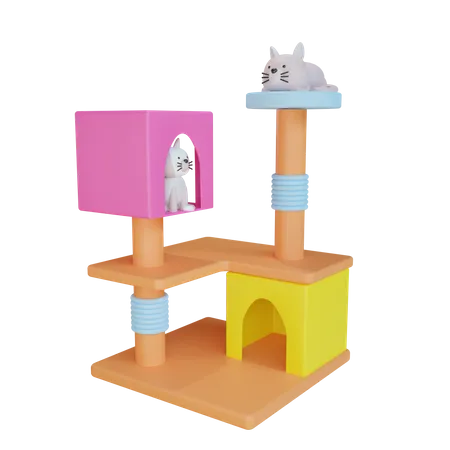 3 D Cute Cat House 3D Icon