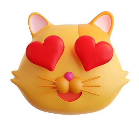 Cat In Love Emoji  3D Icon