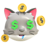 3d rich cat emoji