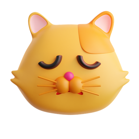 Cat Sad Face Emoji  3D Icon