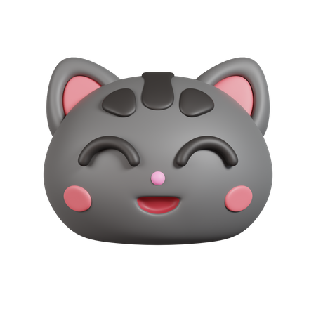 Cat Smiling Face Emoji  3D Emoji