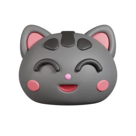 Cat Smiling Face Emoji  3D Emoji