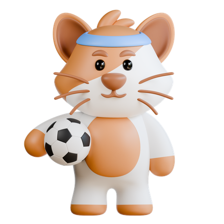 猫サッカー  3D Illustration