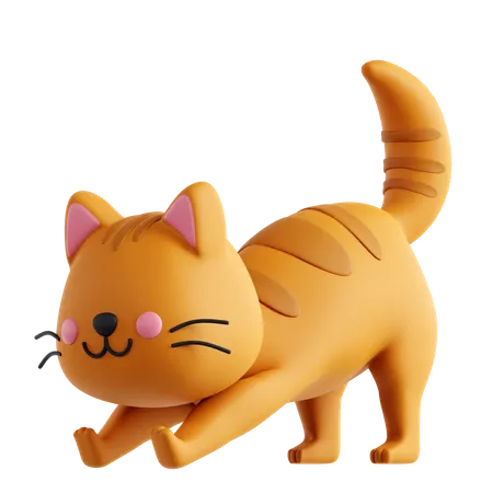 Cat Stretching  3D Icon