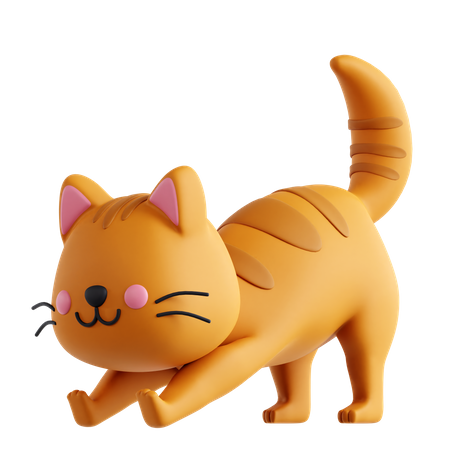 Cat Stretching  3D Icon