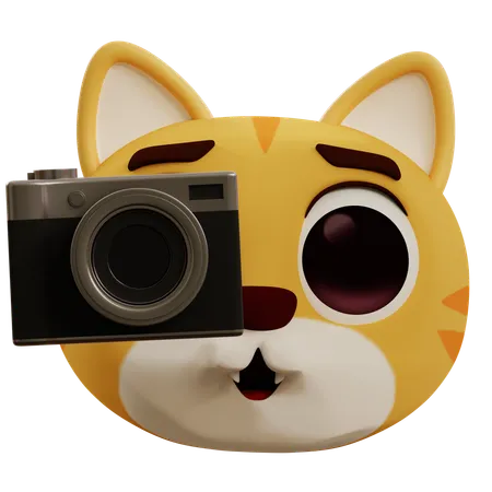 Cat Taking Photo  3D Icon