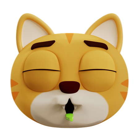Cat Vomiting Emoji  3D Icon