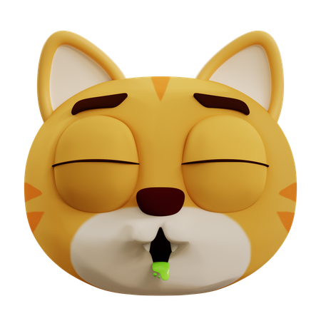 Cat Vomiting Emoji  3D Icon