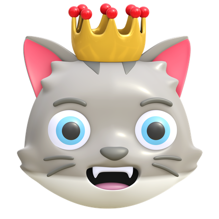 Cat wearing crown  3D Emoji