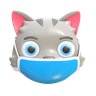 3d cat in covid emoji
