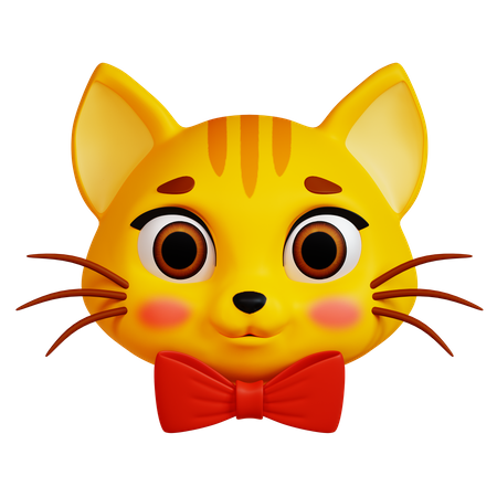 Cat with Bowtie  3D Icon