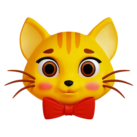 Cat with Bowtie  3D Icon