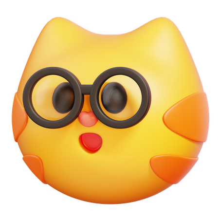 Cat with Glasses  3D Icon