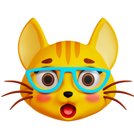 Cat with Glasses  3D Icon