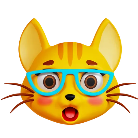 Cat with Glasses  3D Icon