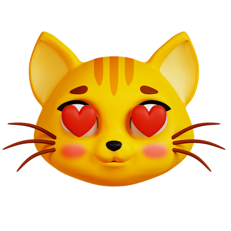 Cat with Heart Eyes  3D Icon