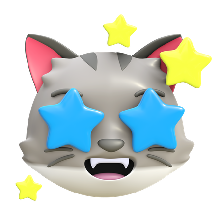 Cat with star in eye  3D Emoji