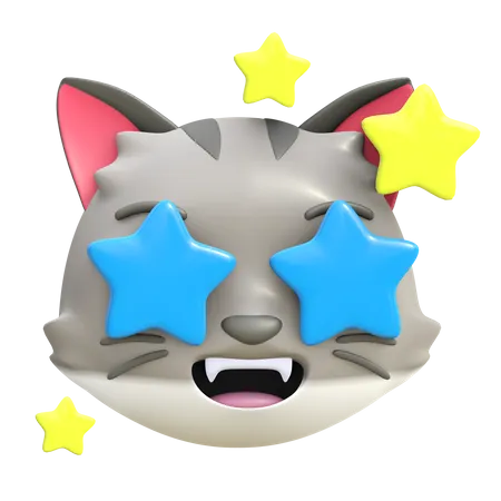 Cat with star in eye  3D Emoji