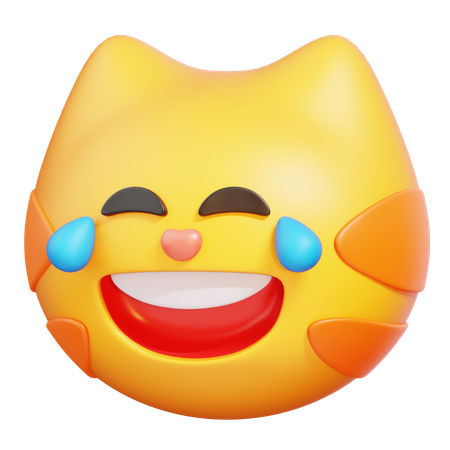 Cat with Tears of Joy  3D Icon