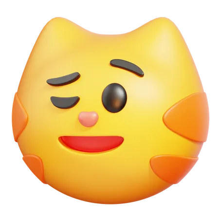 Cat with Wry Smile  3D Icon