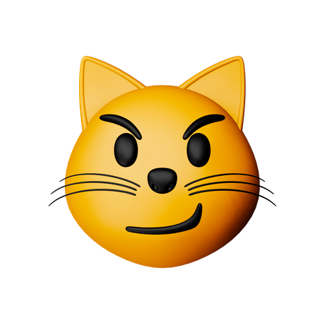 Cat With Wry Smile Emoji  3D Icon