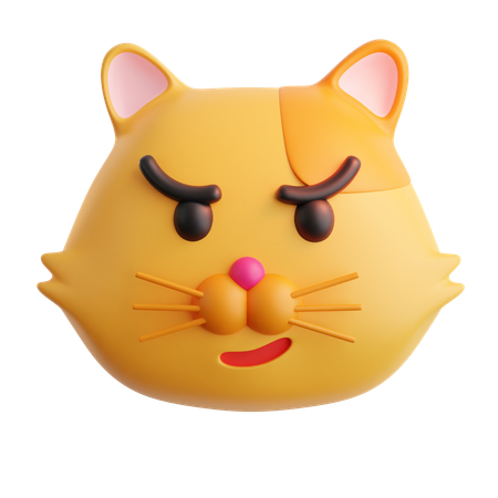 Cat With Wry Smile Emoji  3D Icon