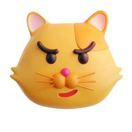 Cat With Wry Smile Emoji  3D Icon