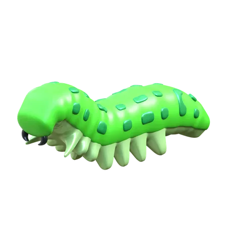 Caterpillar 3 D Insect Illustration 3D Icon